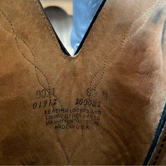 ✨SOLD✨Vintage Leather Embroidered Cowboy Western Boots in Black - 6.5 - Picture 7 of 7